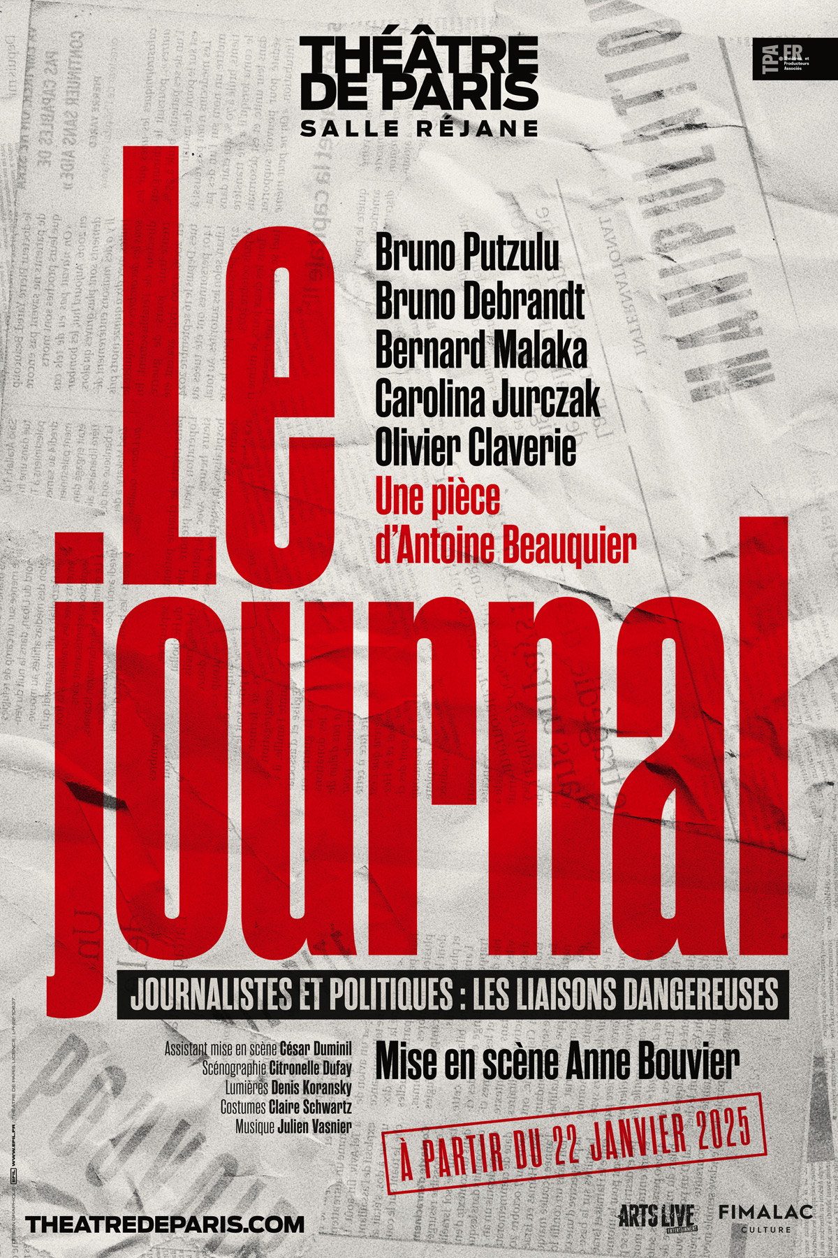 Le Journal Théâtre de Paris Salle Réjane